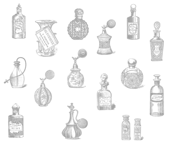 vintage perfume bottles drawing