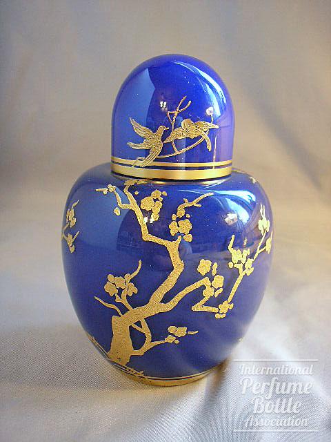 Oriental Blue Ginger Jar Holding Atomizer