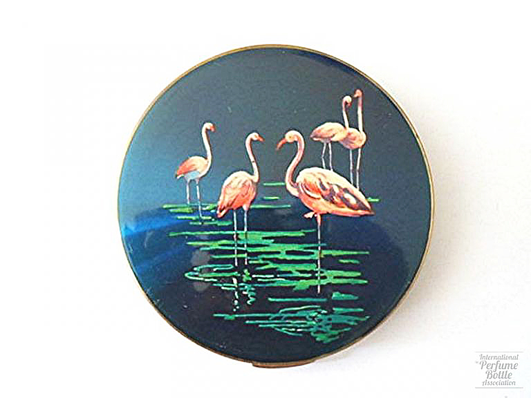 Enamel Flamingo Compact by Stratton