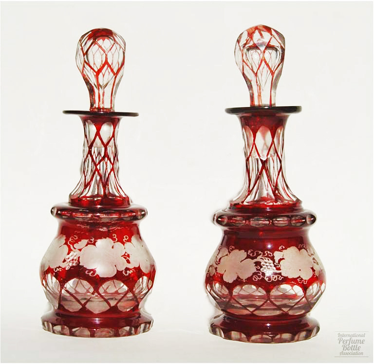 Ruby Stained Bottles by Boston and Sandwich