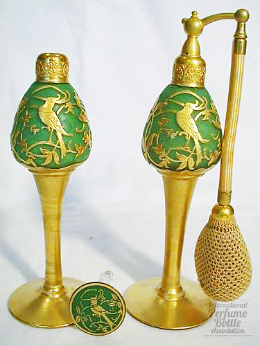 Atomizer Pair with Green Kingfisher Decoration