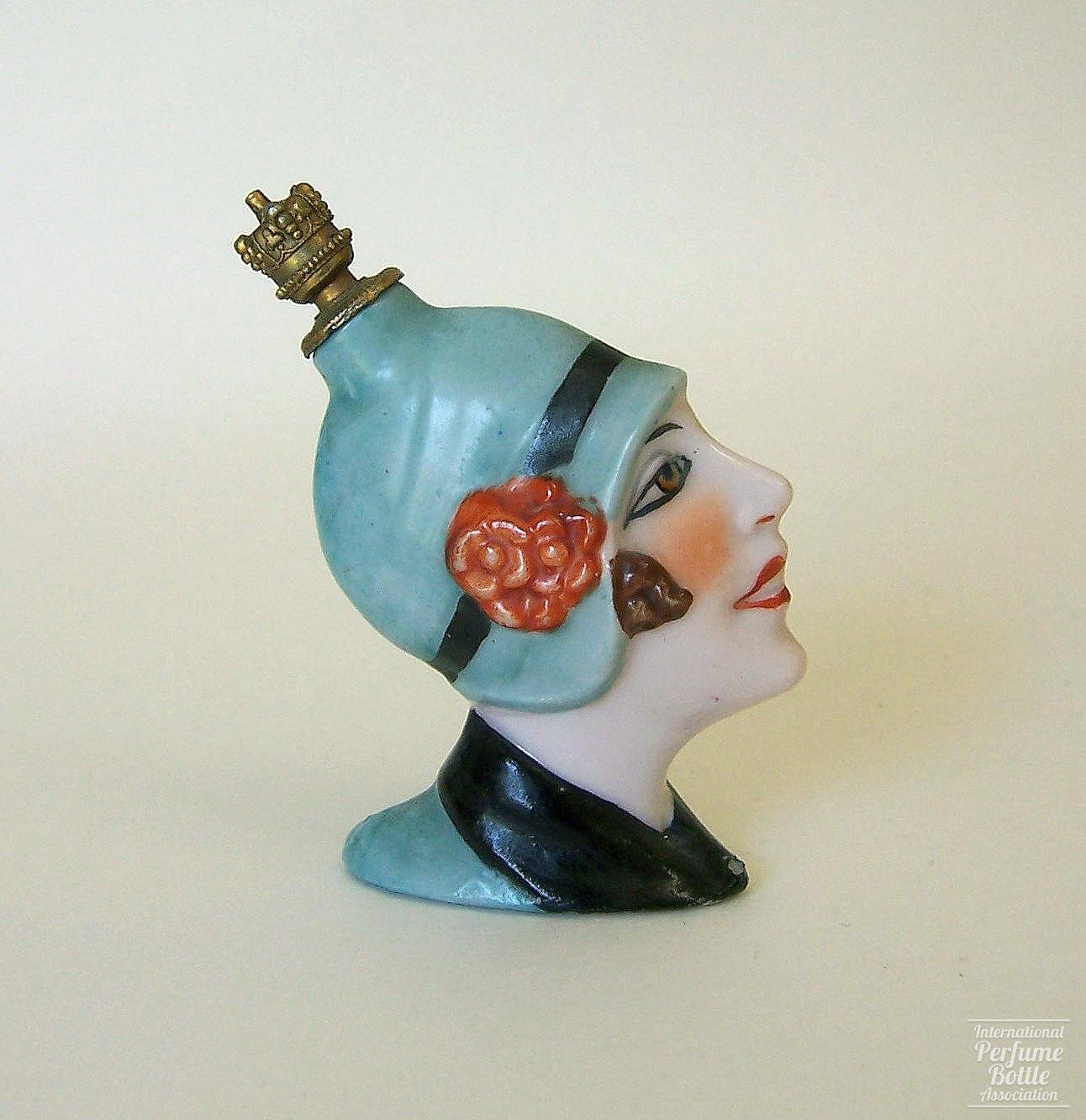 Flapper With Blue Hat With Red Flower by Fasold & Stauch