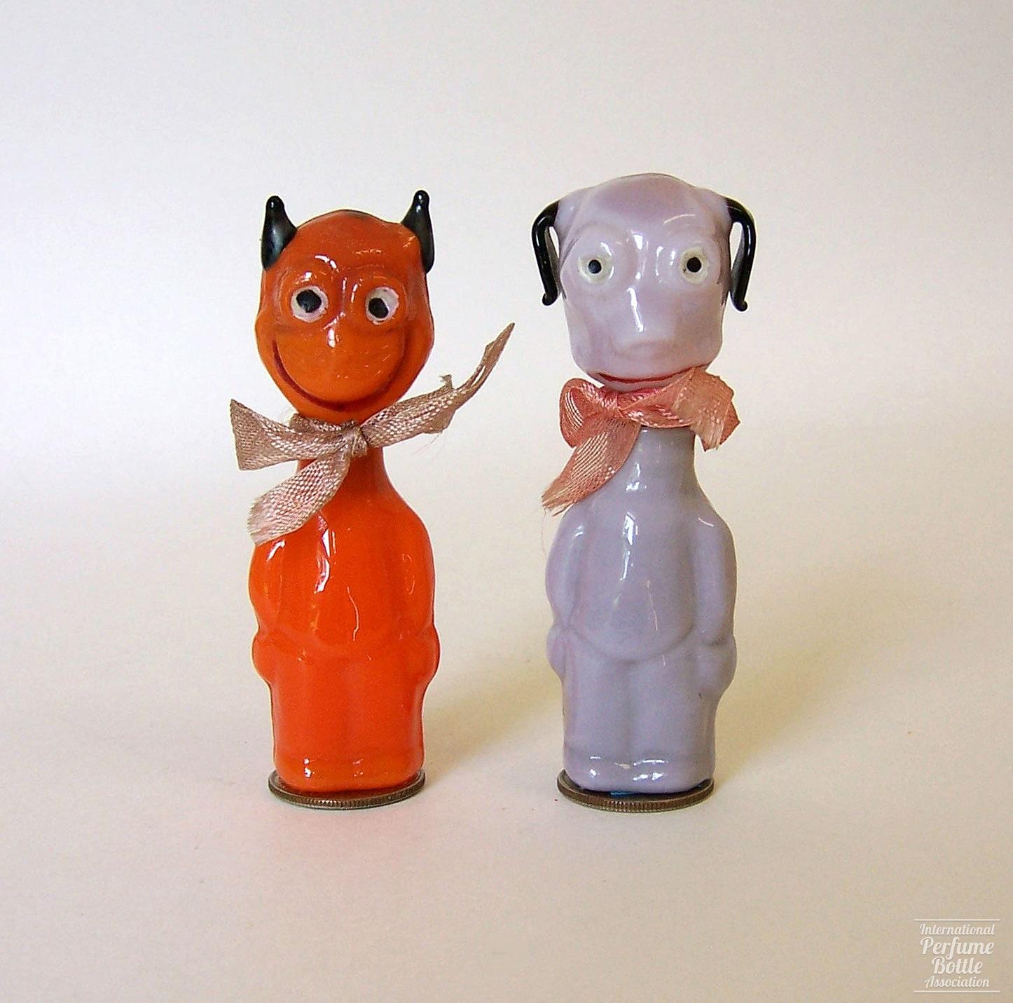 Blown Glass Cat and Dog Pair