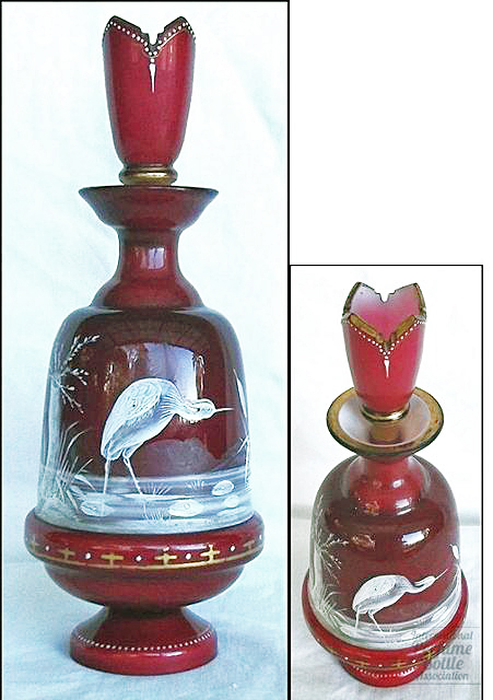 Harrach Red Stork Perfume Bottle by Moser