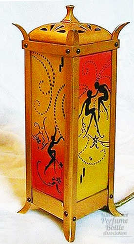 Square Perfume Lamp with Fairies by DeVilbiss