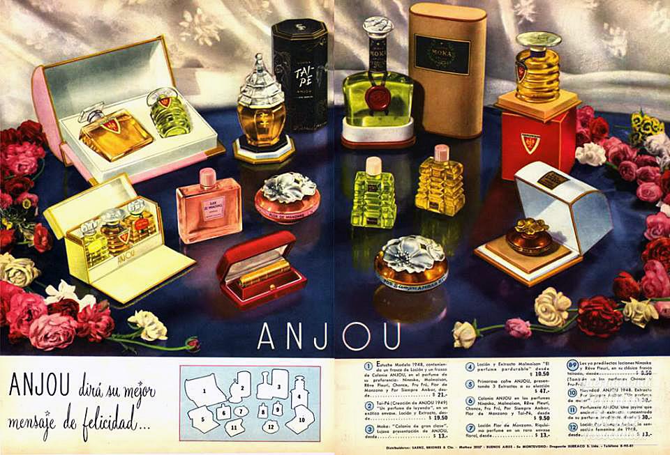 Perfumes by Anjou (Argentina) Advertisement - 1958