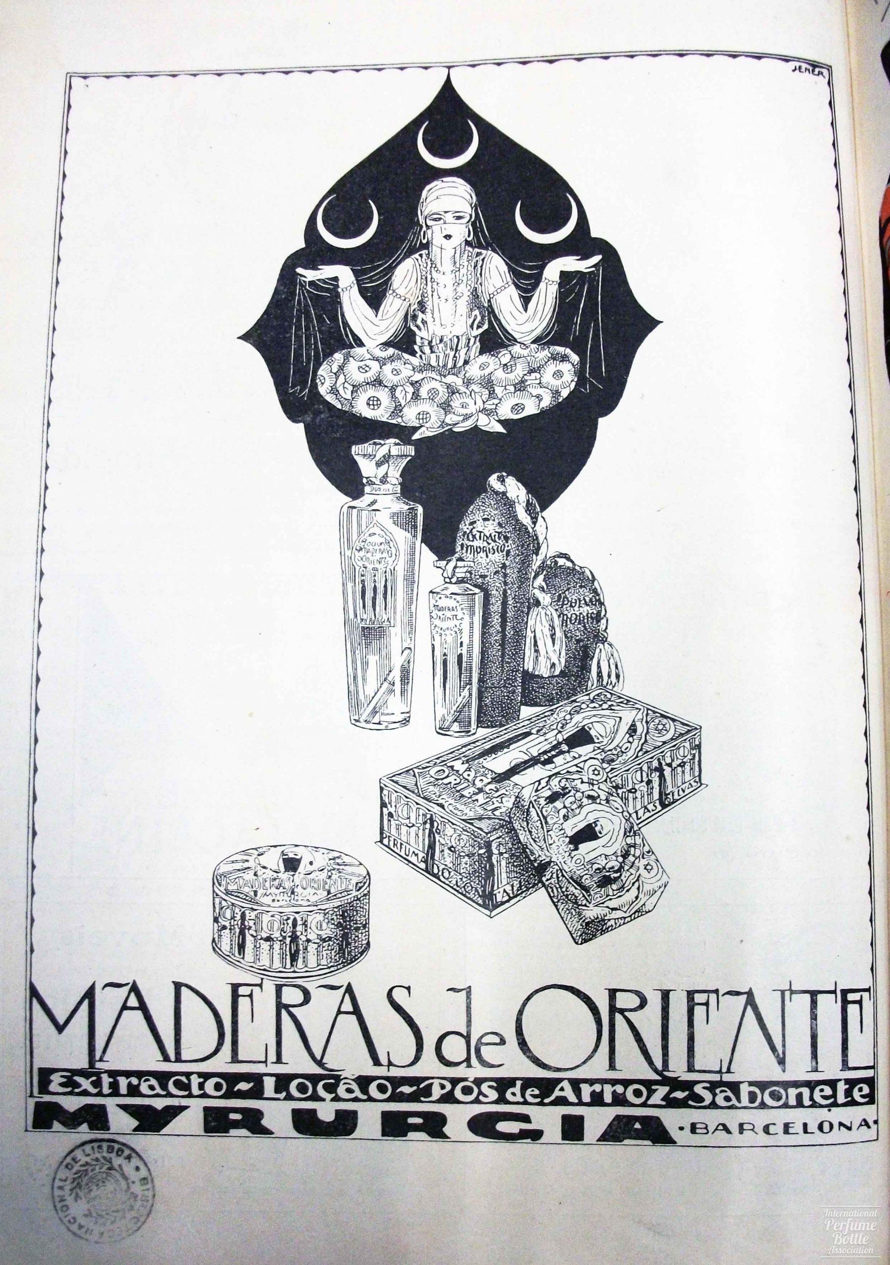 Advertisement for "Maderas de Oriente" by Myrurgia - 1928