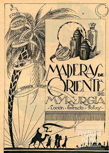 "Maderas de Oriente" by Myrurgia Advertisement - 1918