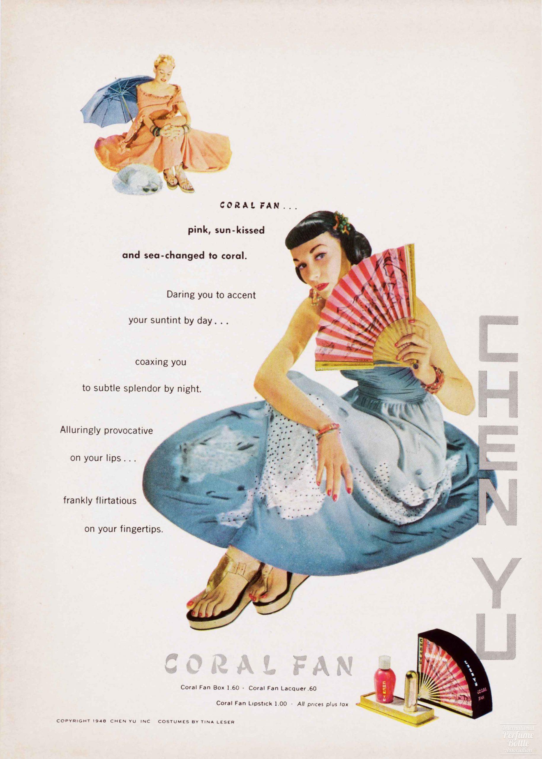 "Coral Fan" Lipstick by Chen Yu Advertisement - 1948