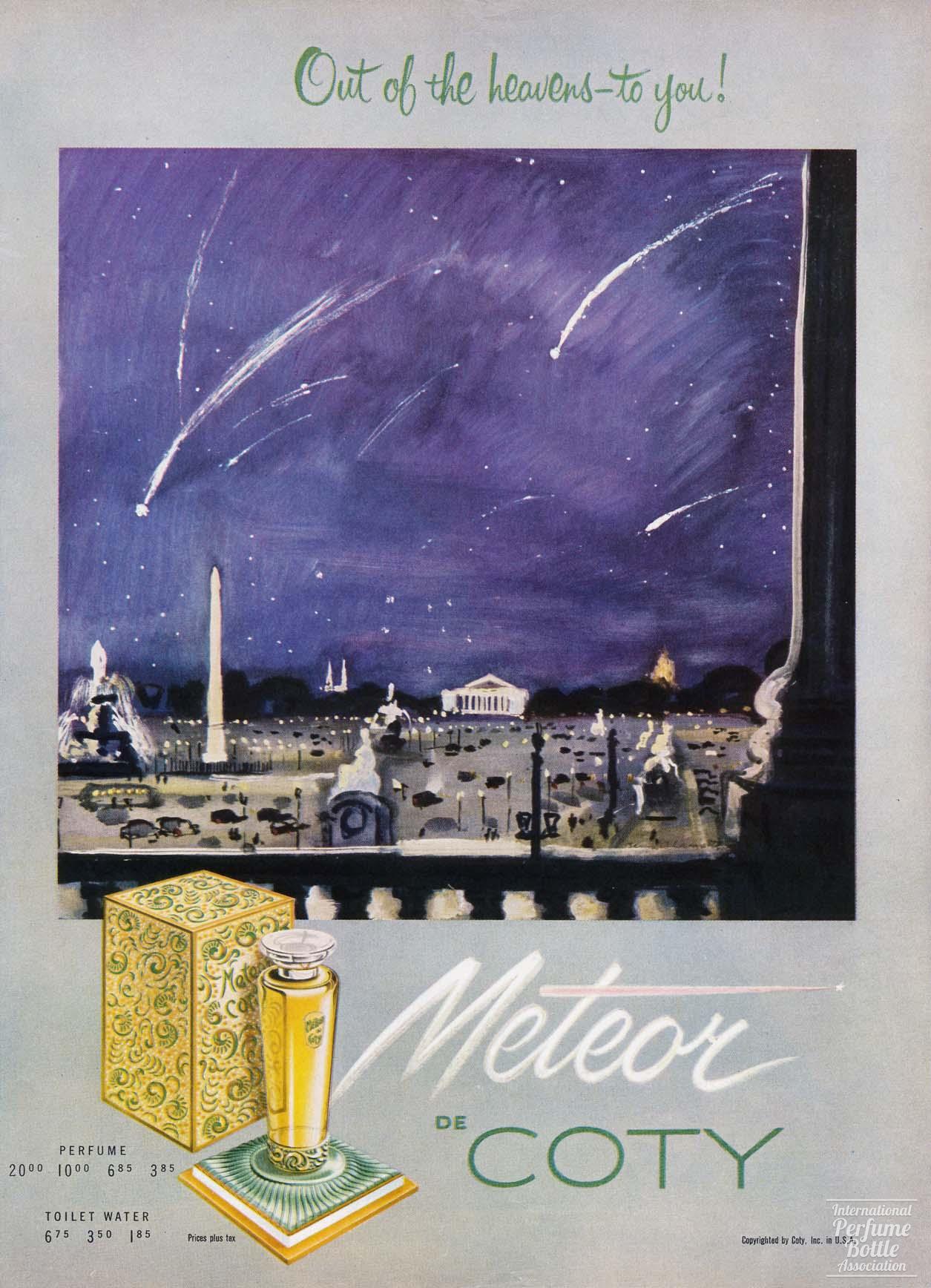 "Meteor" by Coty Advertisement - 1951