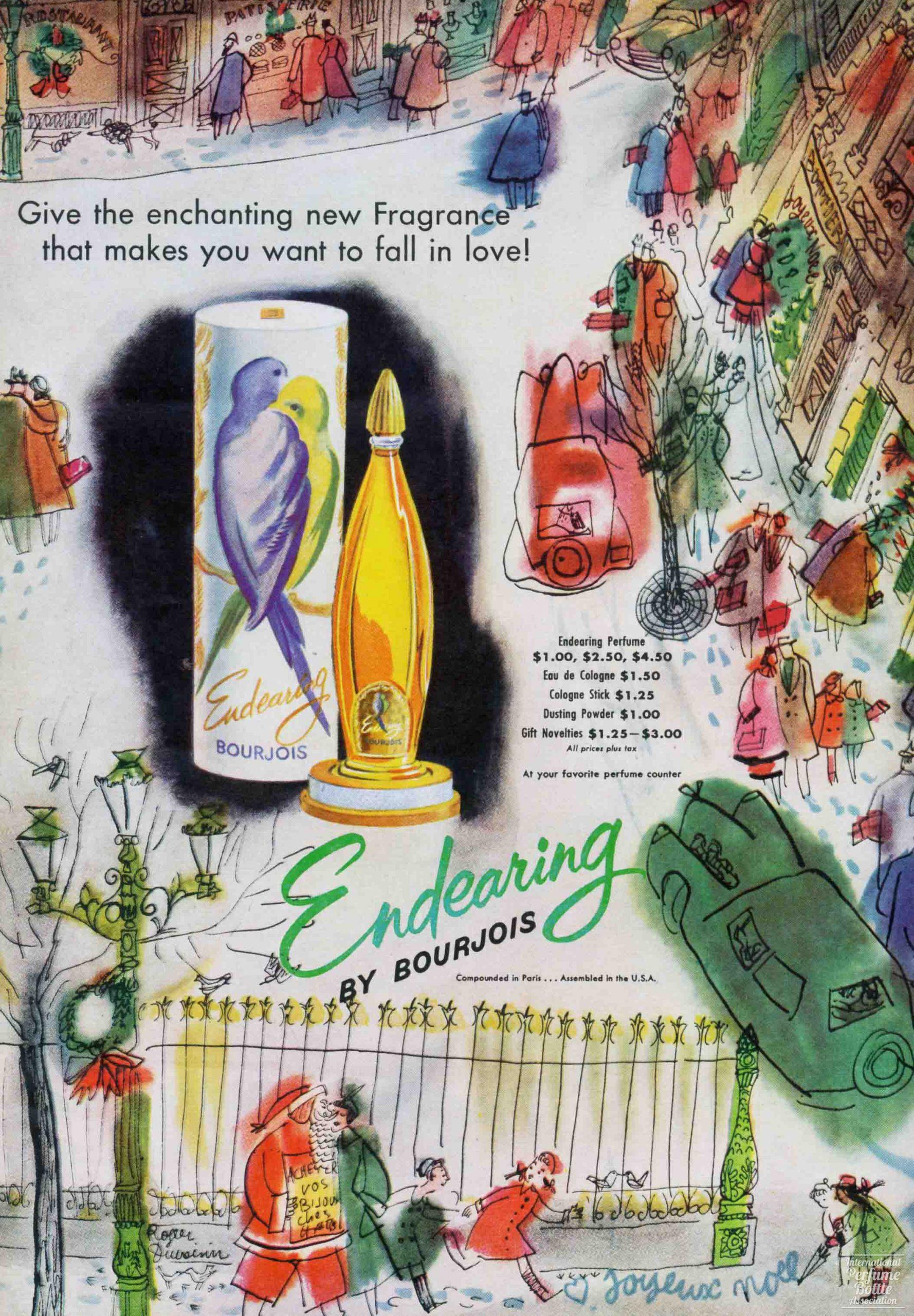 "Endearing" by Bourjois Advertisement - 1951
