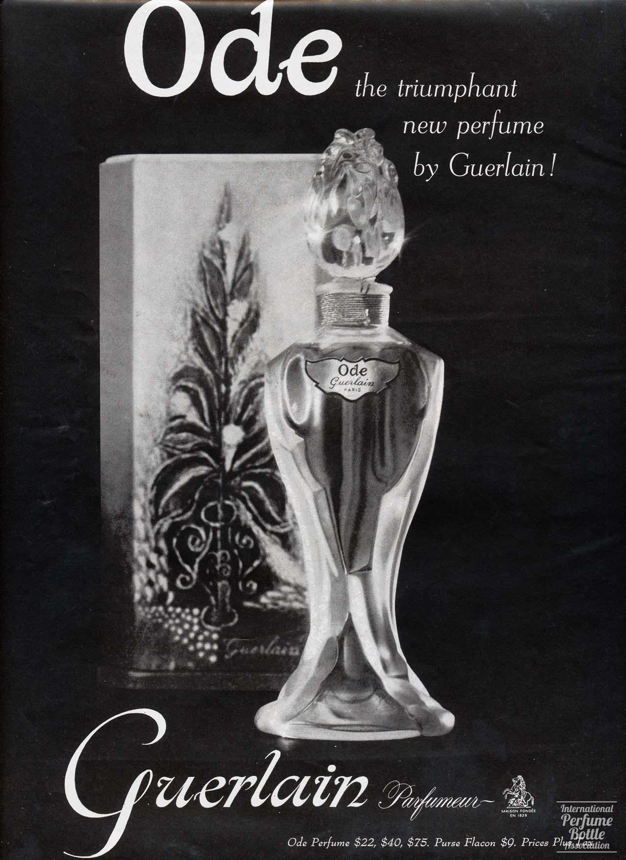 "Ode" by Guerlain Advertisement - 1958