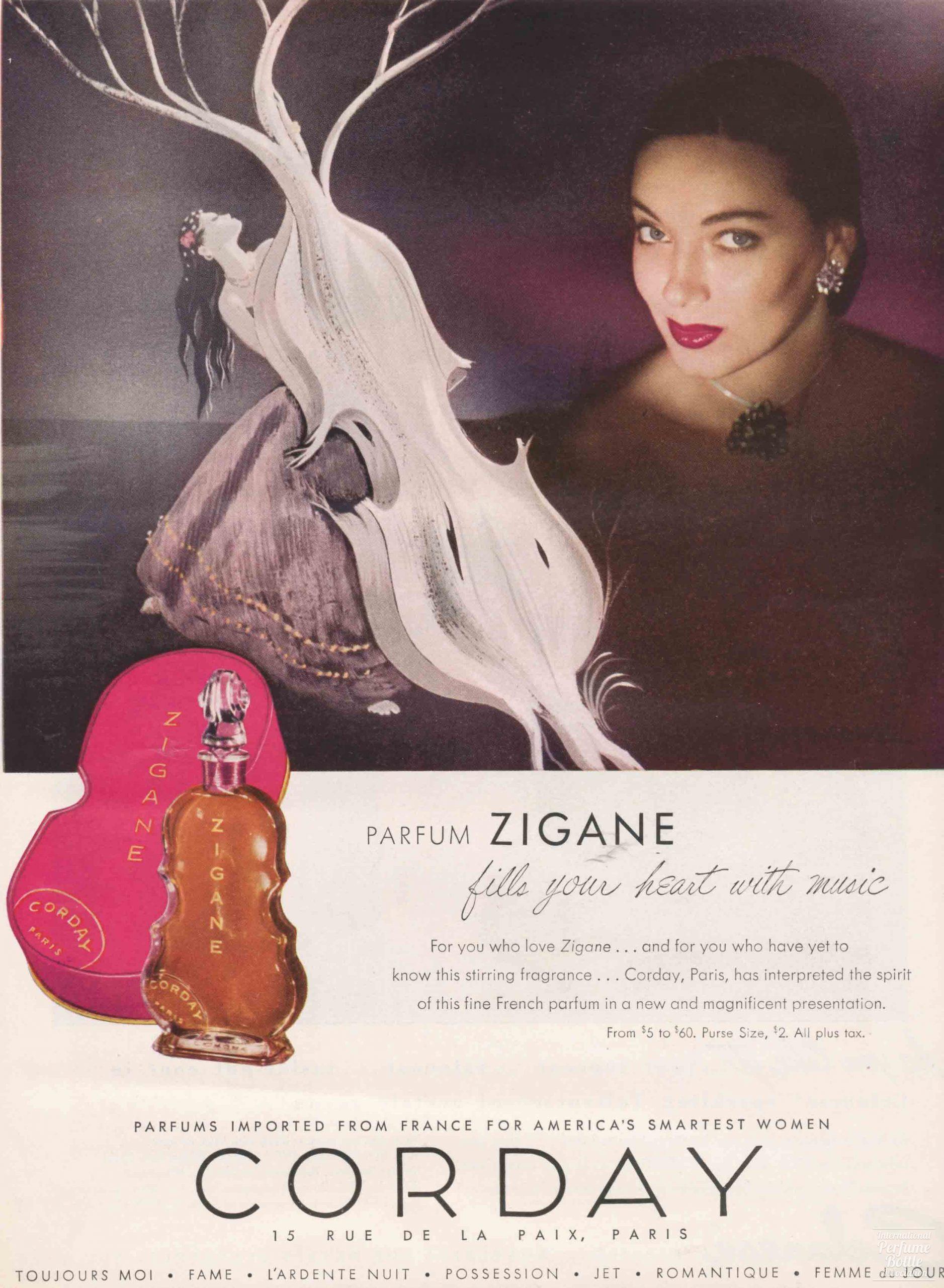 "Zigane" by Corday Advertisement - 1950