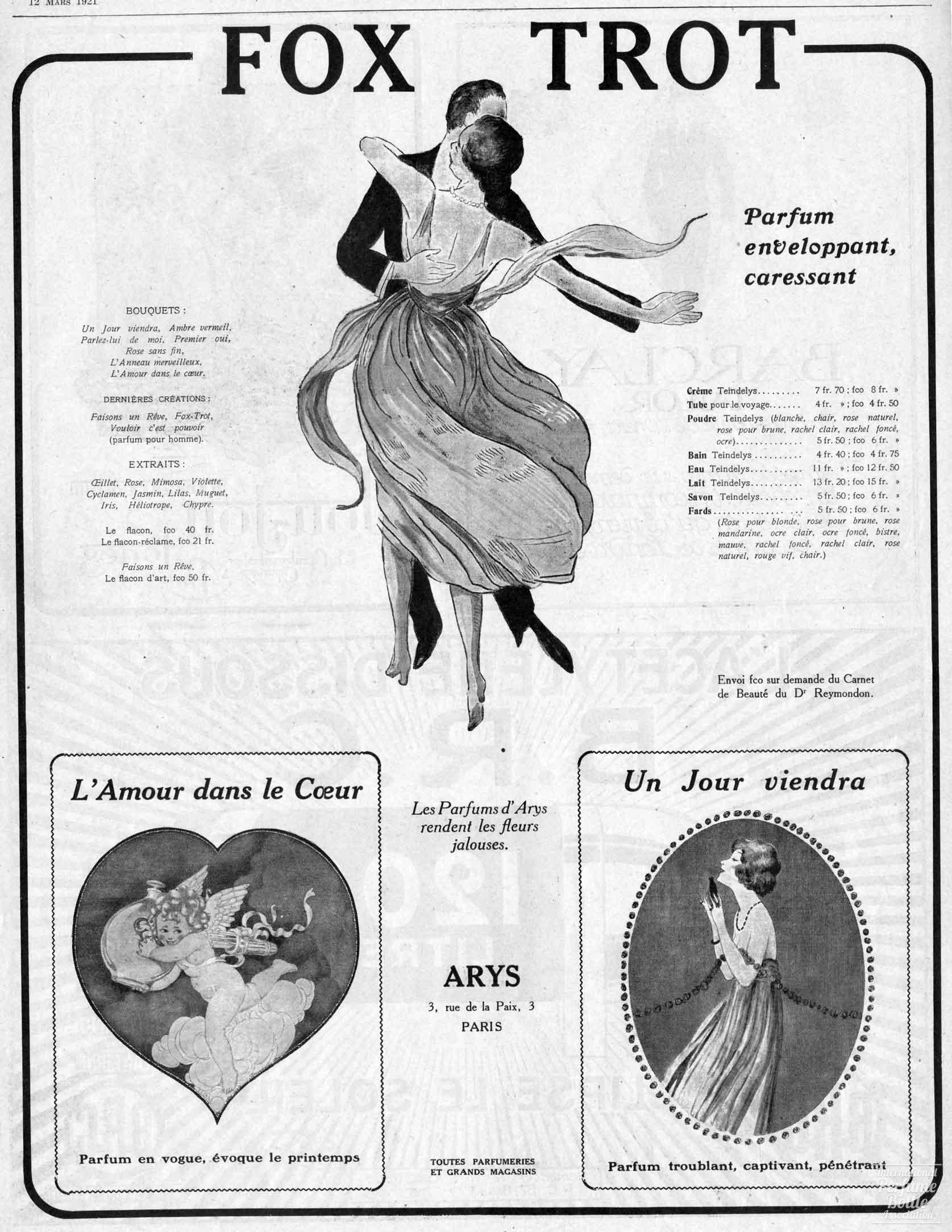 Perfumes by Arys Advertisement - 1921
