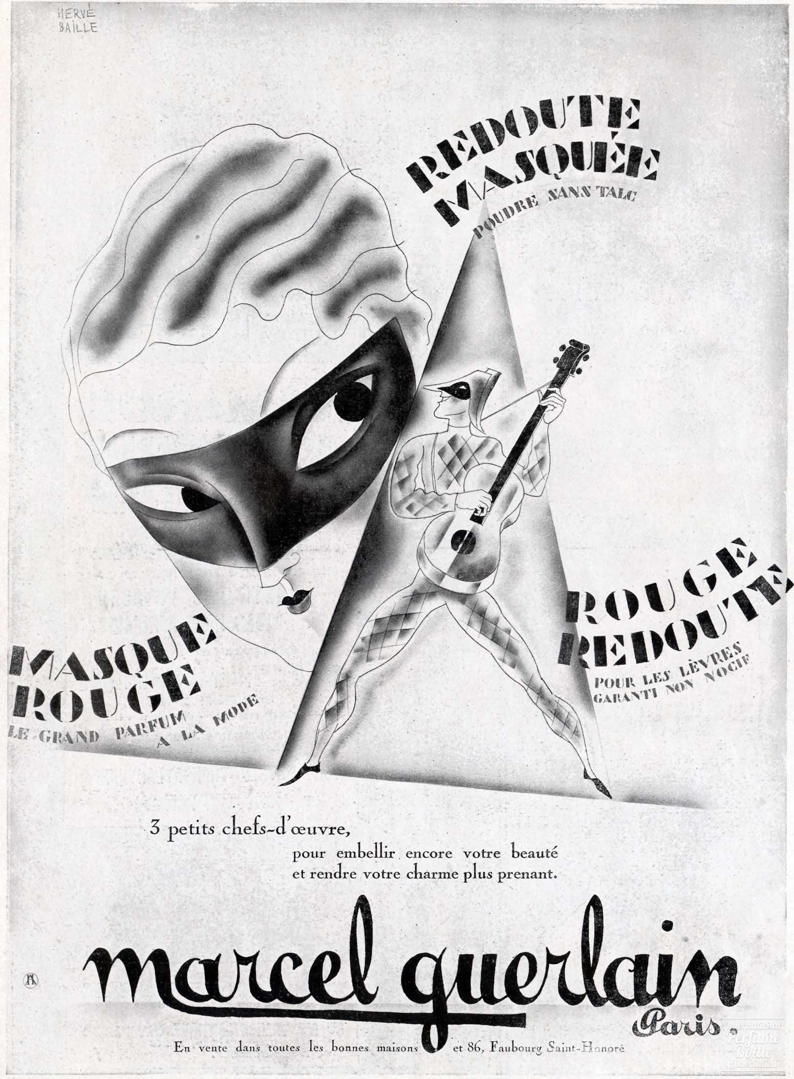 "Masque Rouge" by Marcel Guerlain Advertisement - 1920