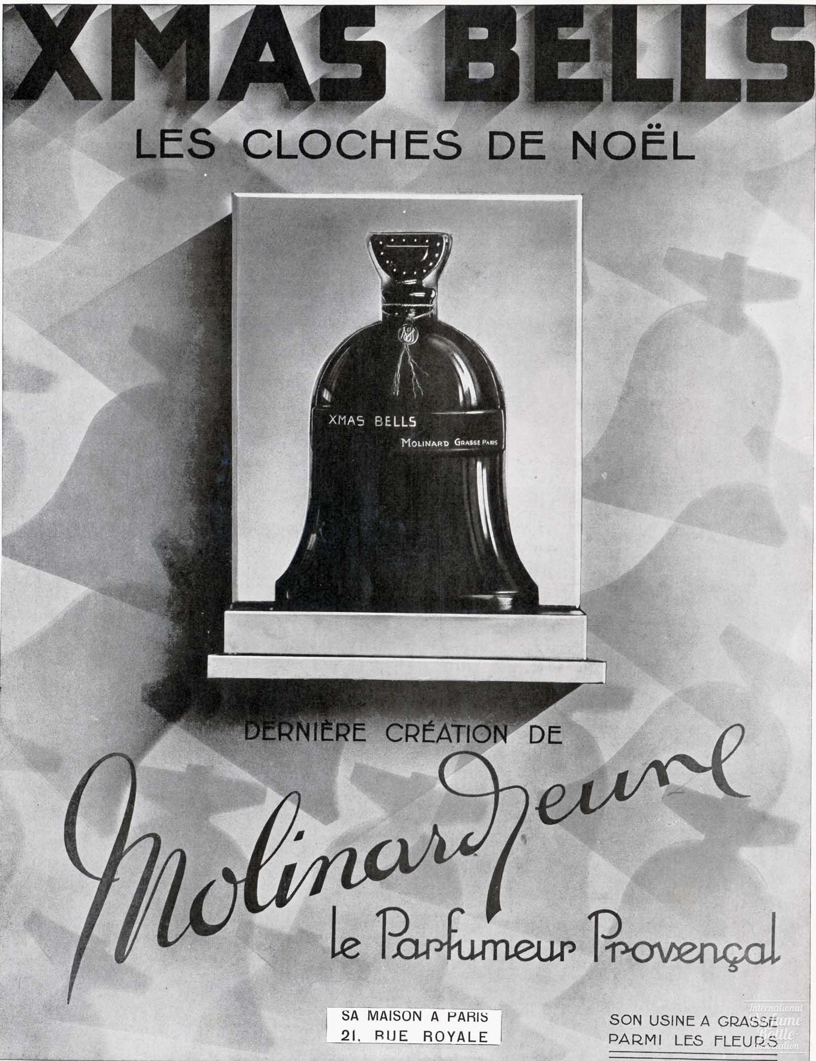"Xmas Bells" by Molinard Jeune Advertisement - 1929