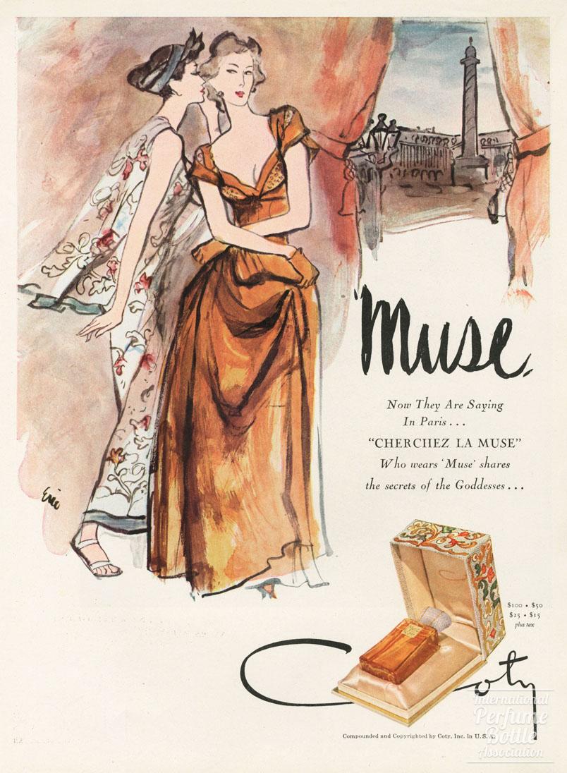 Place Vendôme "Muse" by Coty Advertisement - 1947