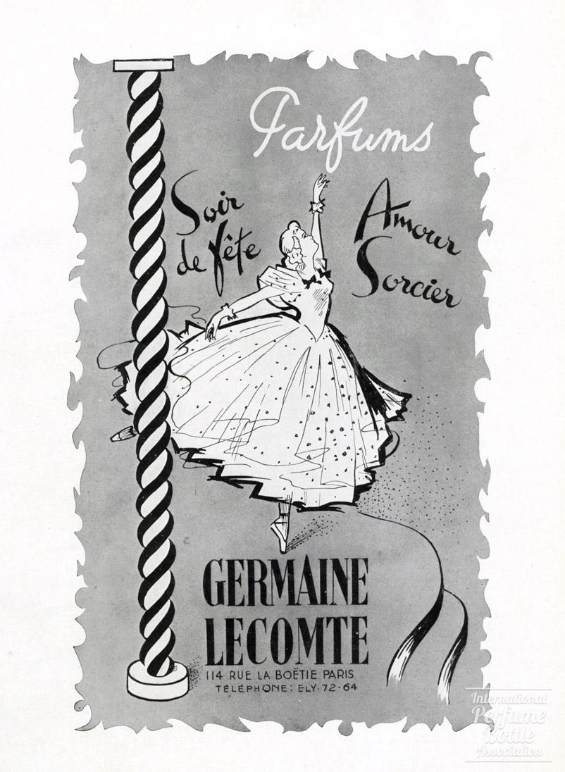 "Soir de Fête" and "Amour Sorcier" by Germaine Lecomte Advertisement - 1946