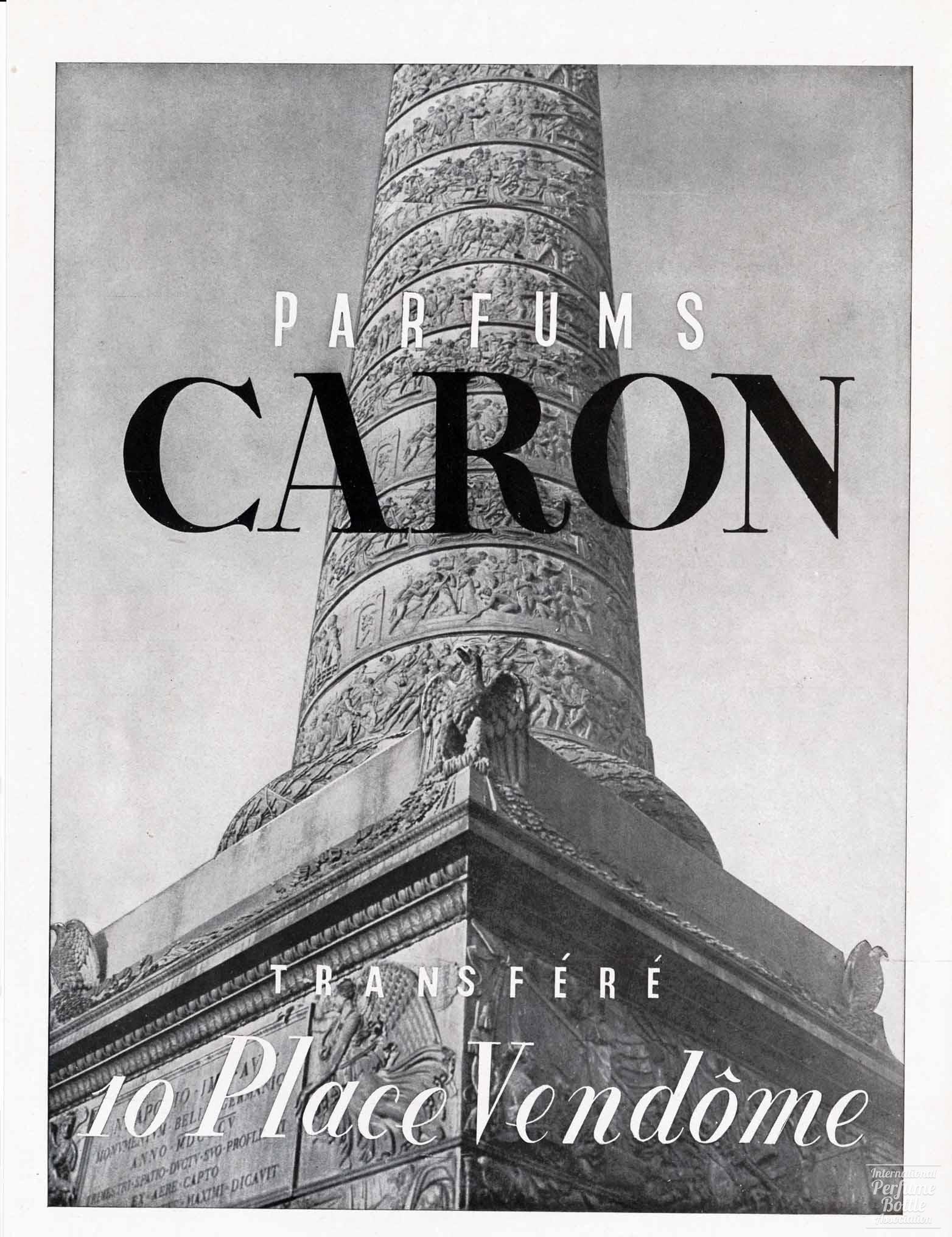 Place Vendôme "Perfums Caron" Advertisement - 1941