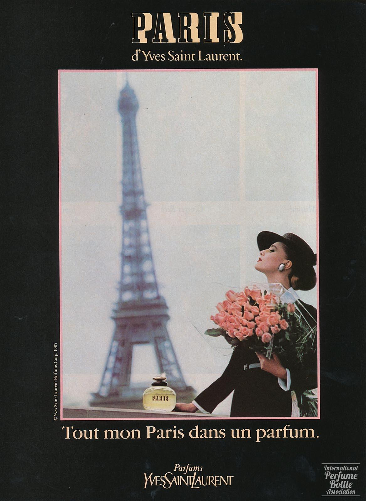 "Paris" by Yves Saint Laurent Advertisement - 1985