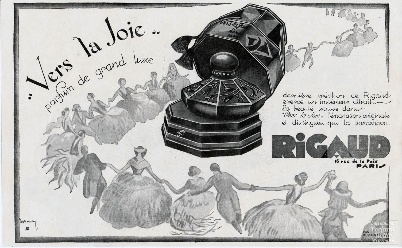 "Vers la Joie" by Rigaud Advertisement - 1929