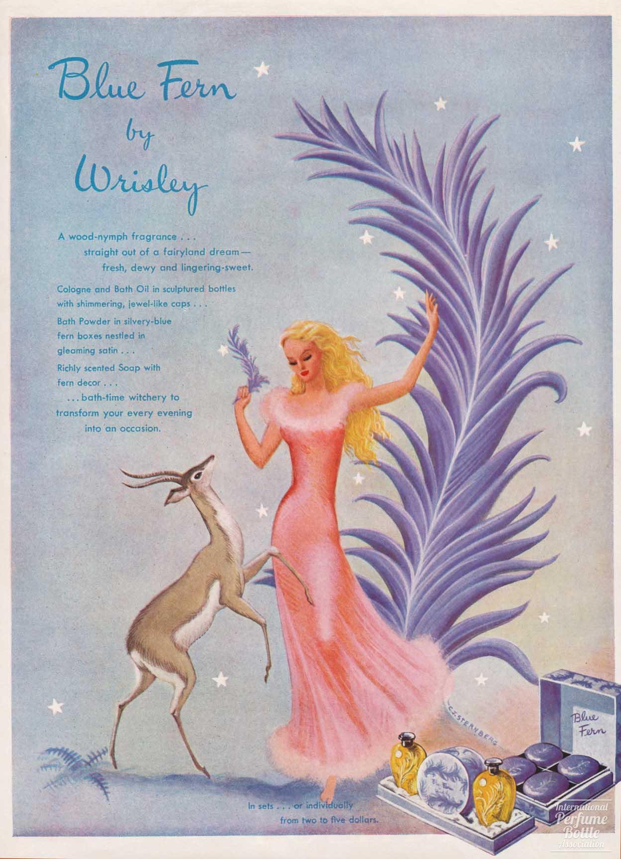 "Blue Fern" by Wrisley Advertisement - 1948