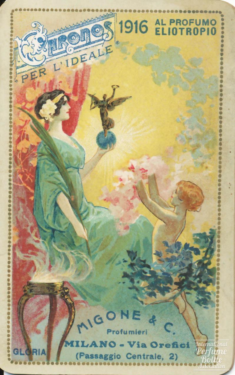 1916 Advertising Calendar/Almanac by Migone (Feminine Virtues Theme)