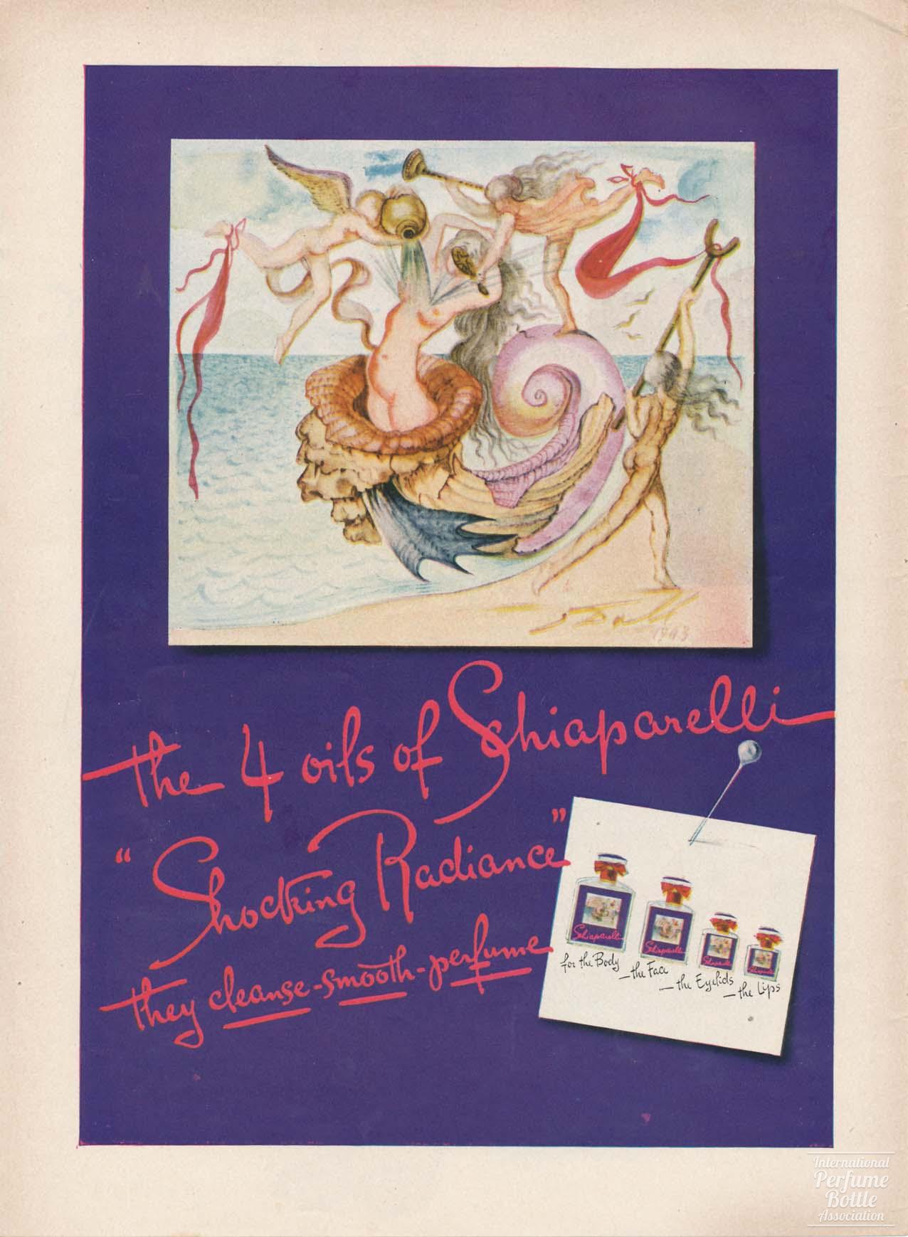 "Shocking Radiance" Oils by Schiaparelli Advertisement - 1946
