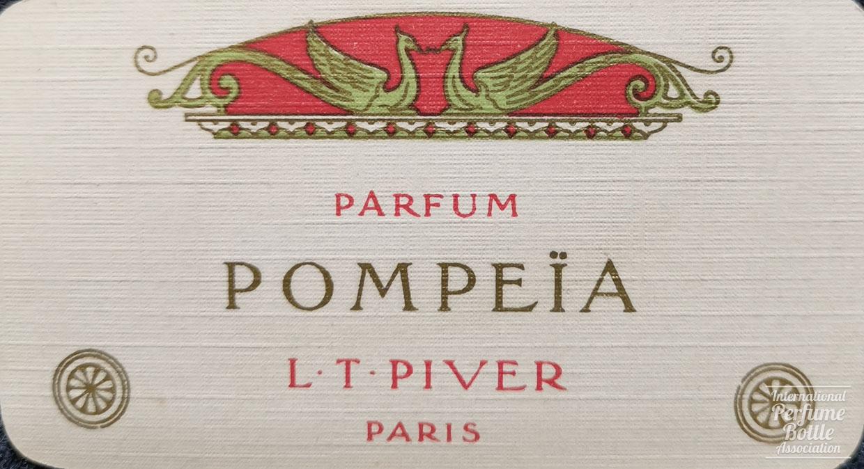 “Pompeïa” Scent Card by L. T. Piver With 1910 Calendar