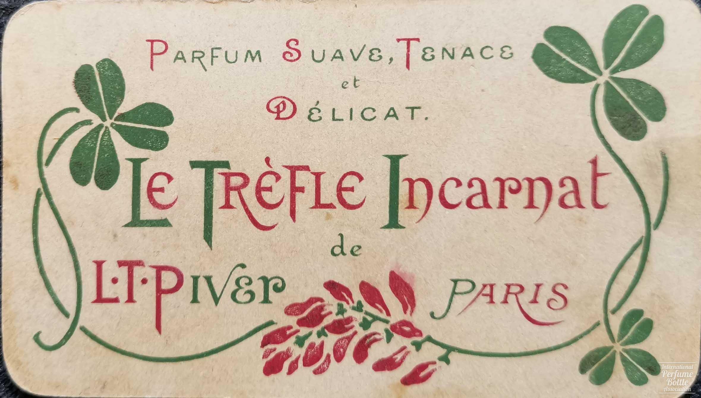 “Trèfle Incarnat" Scent Card by L. T. Piver With 1899 Calendar