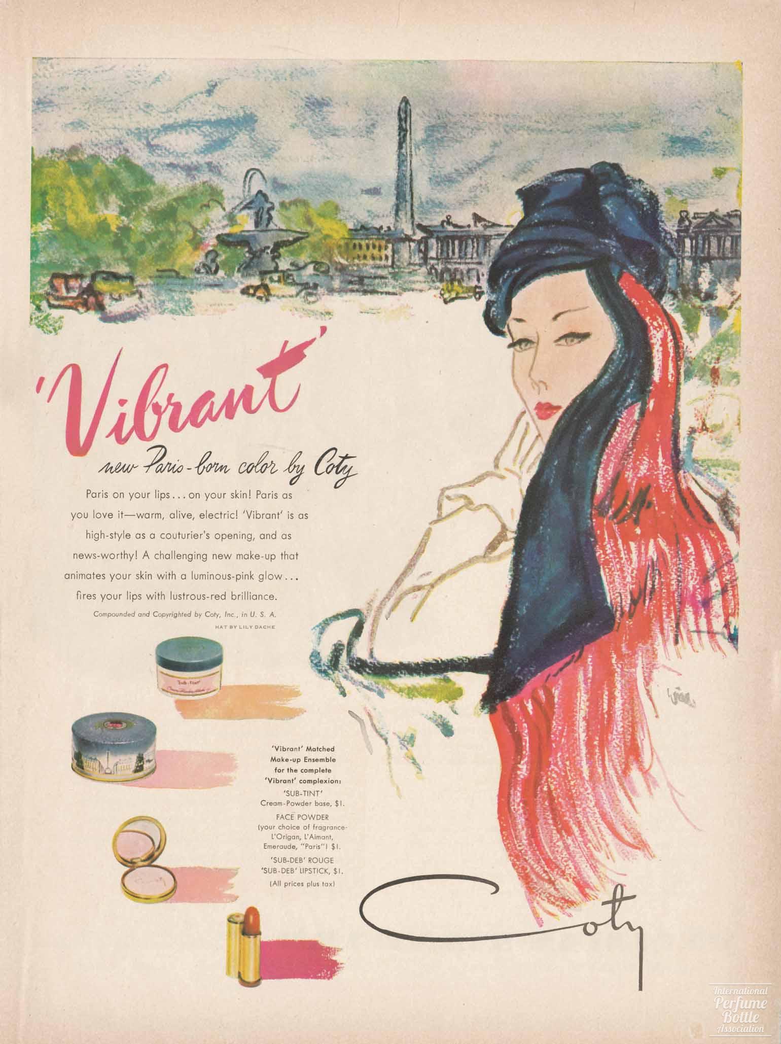 “Vibrant” Makeup Ensemble by Coty Advertisement – 1946