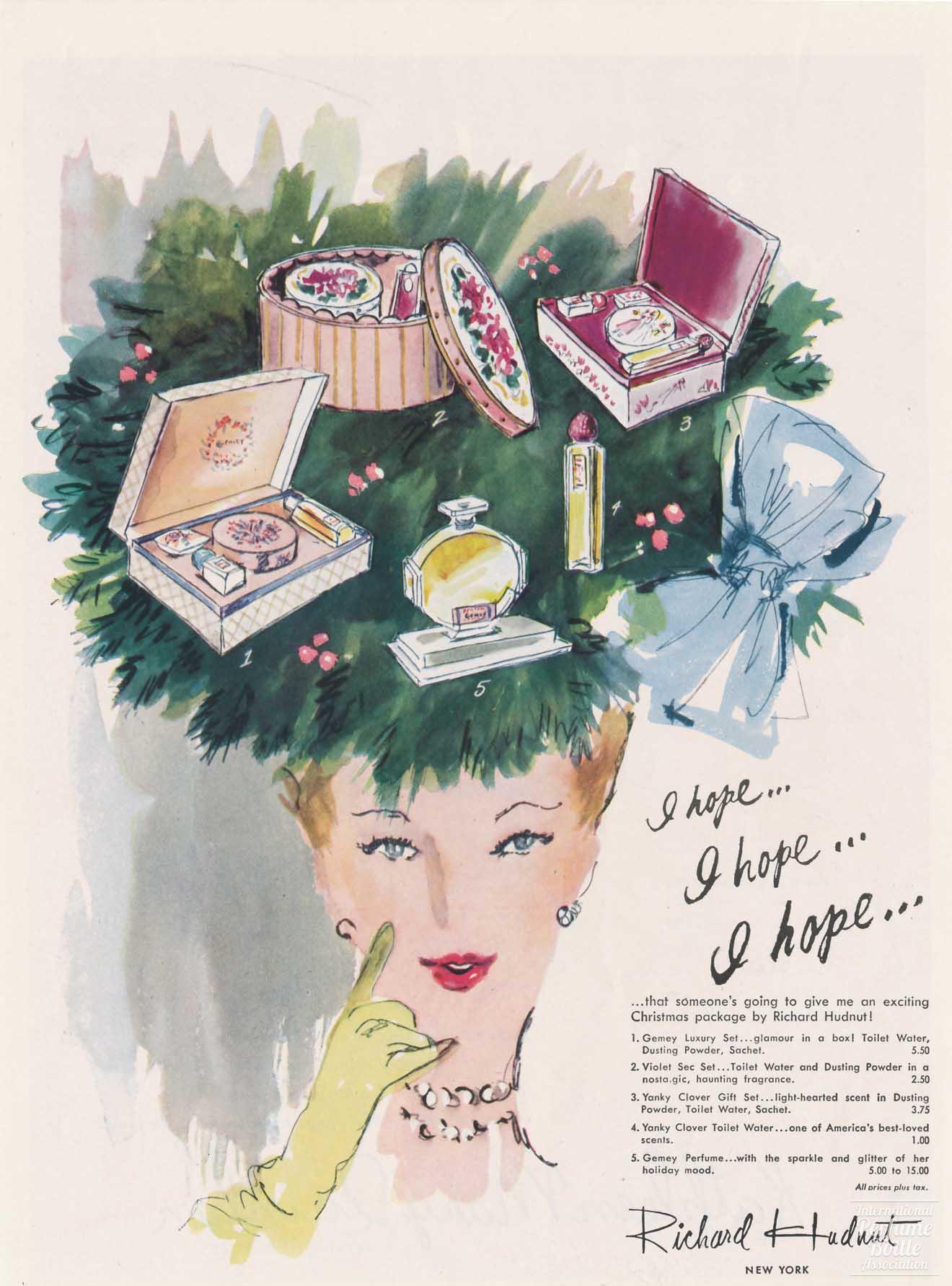 Richard Hudnut Christmas Advertisement - 1943