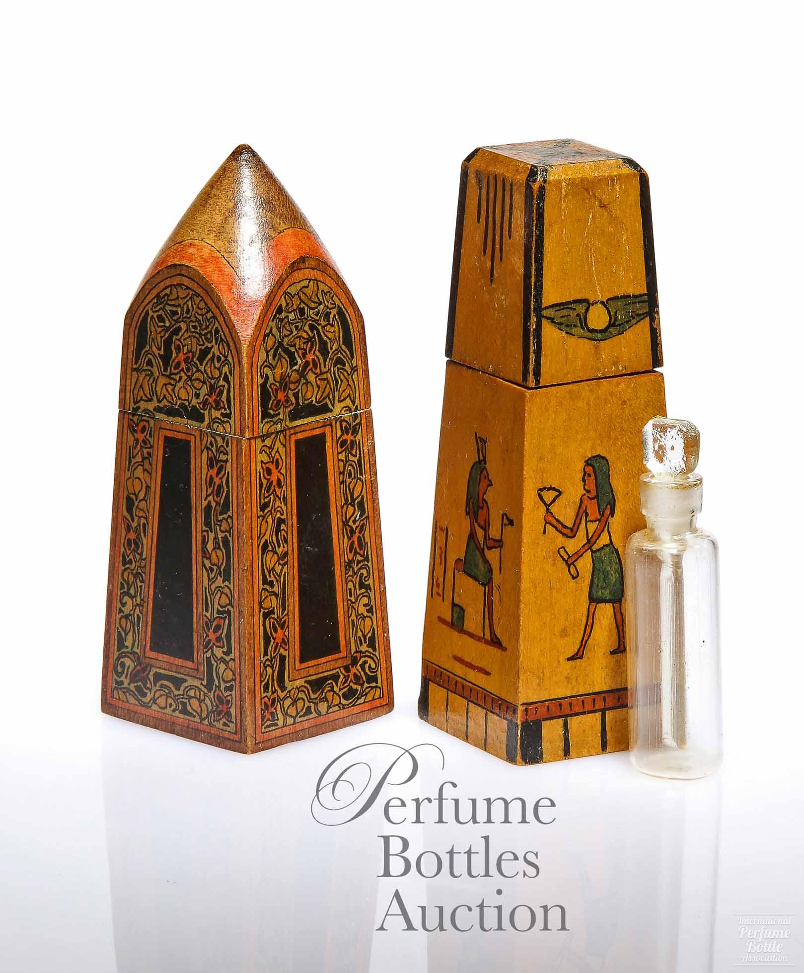 Wooden Egyptian Obelisk Perfume Cases