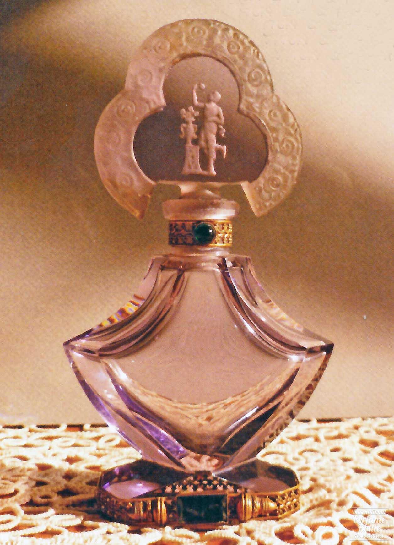 Lavender Perfume With Figural Stopper by Josef Schmidt