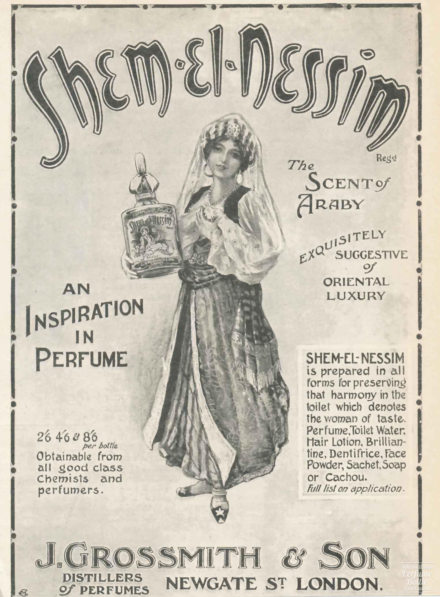 "Shem el Nessim" by J. Grossmith & Sons Advertisement - 1910