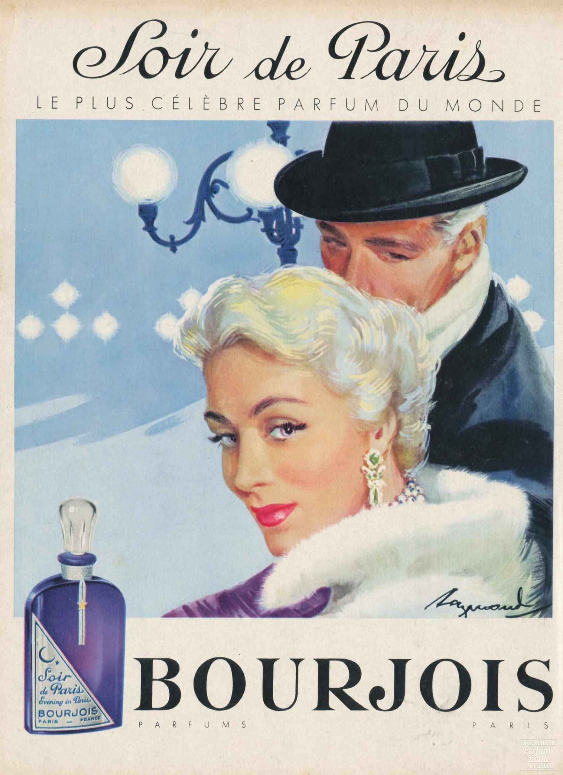 "Soir de Paris" by Bourjois Advertisement - 1956