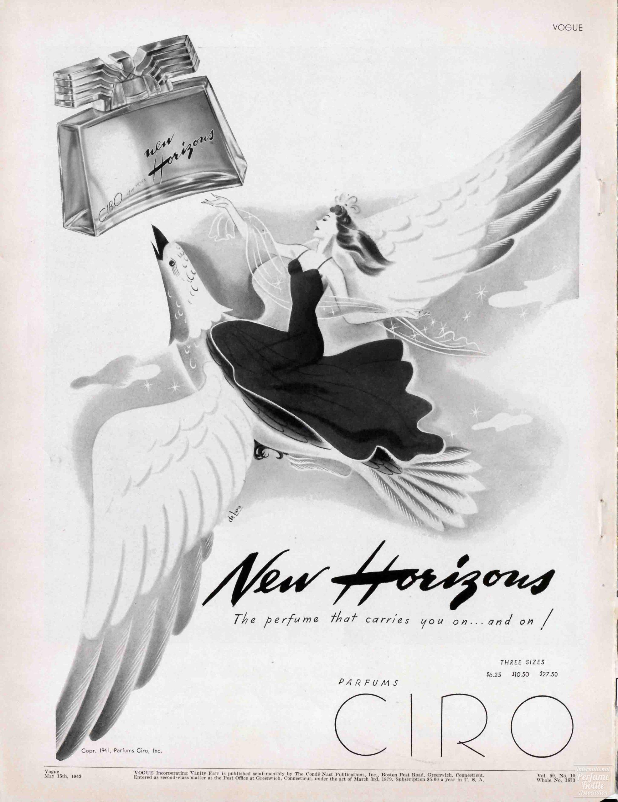 "New Horizons" by Ciro Advertisement - 1942