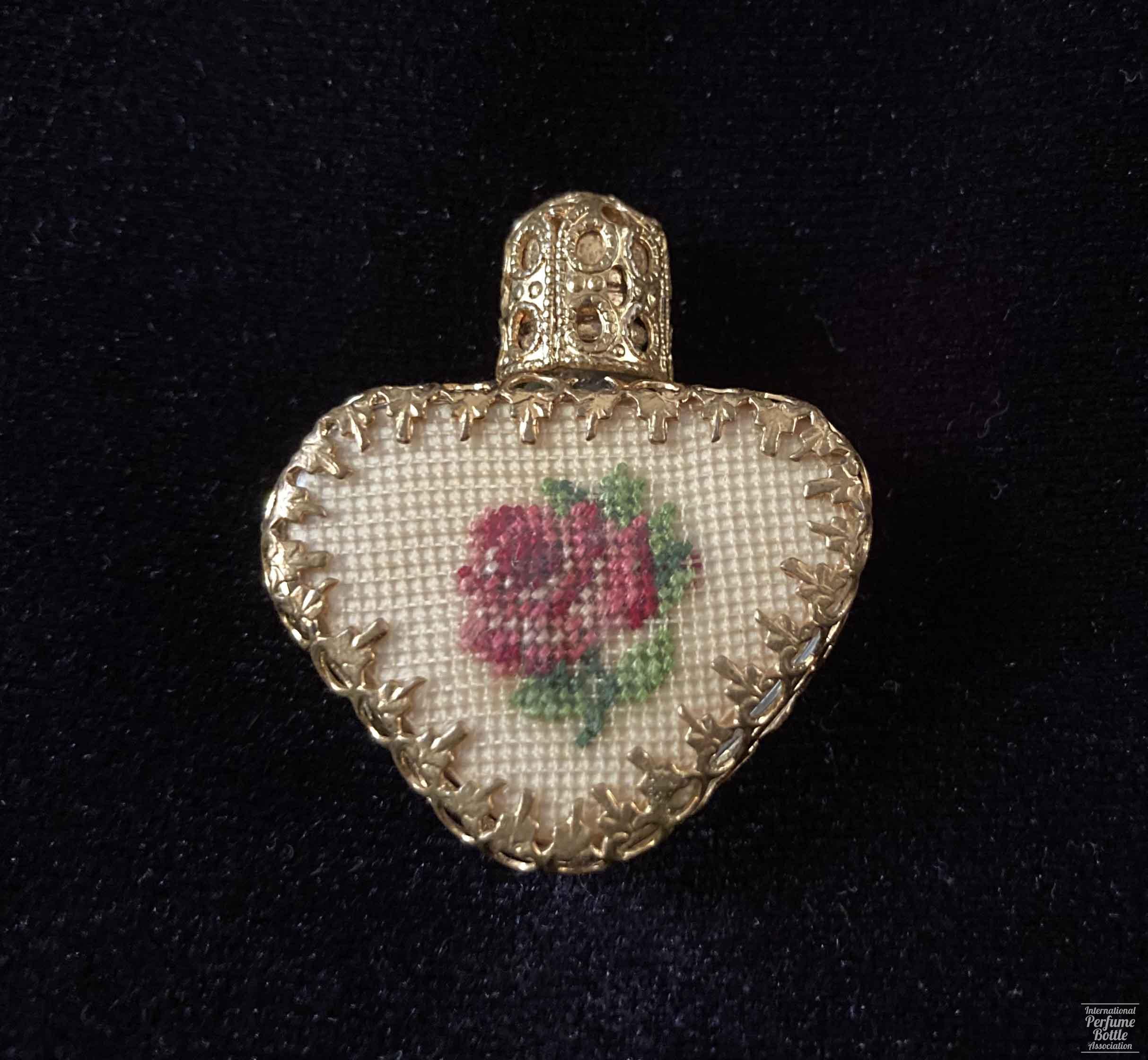 Heart-Shaped Bottle With Petit-Point Flower