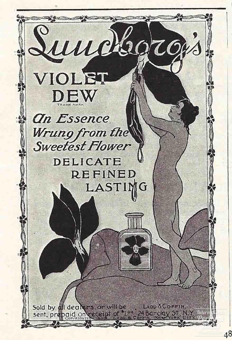 "Violet Dew" by Lundborg Advertisement - 1900