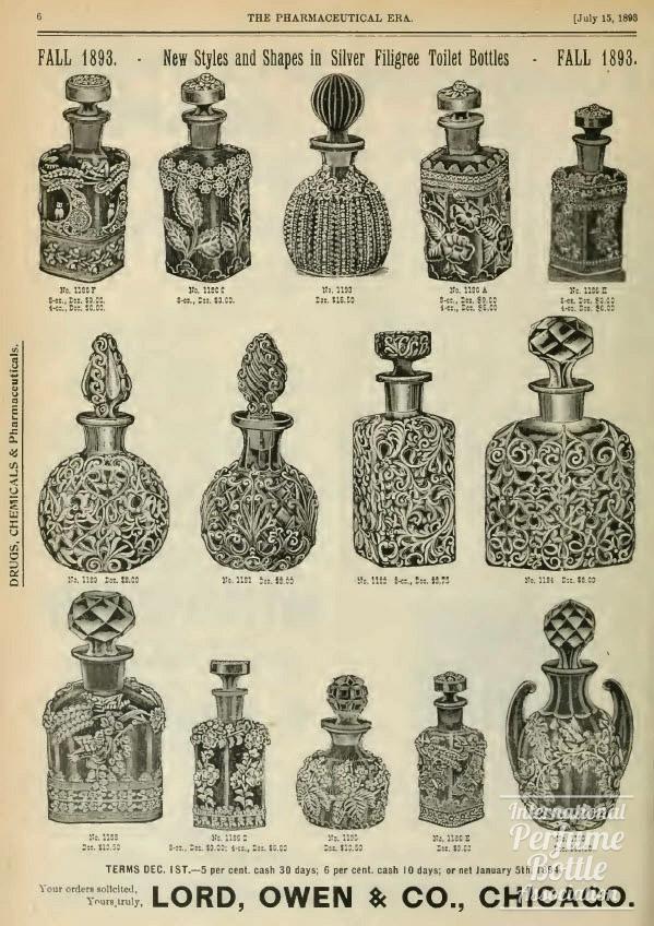 Silver Filigree Toilet Bottles Advertisement by Lord, Owen & Co. - 1893