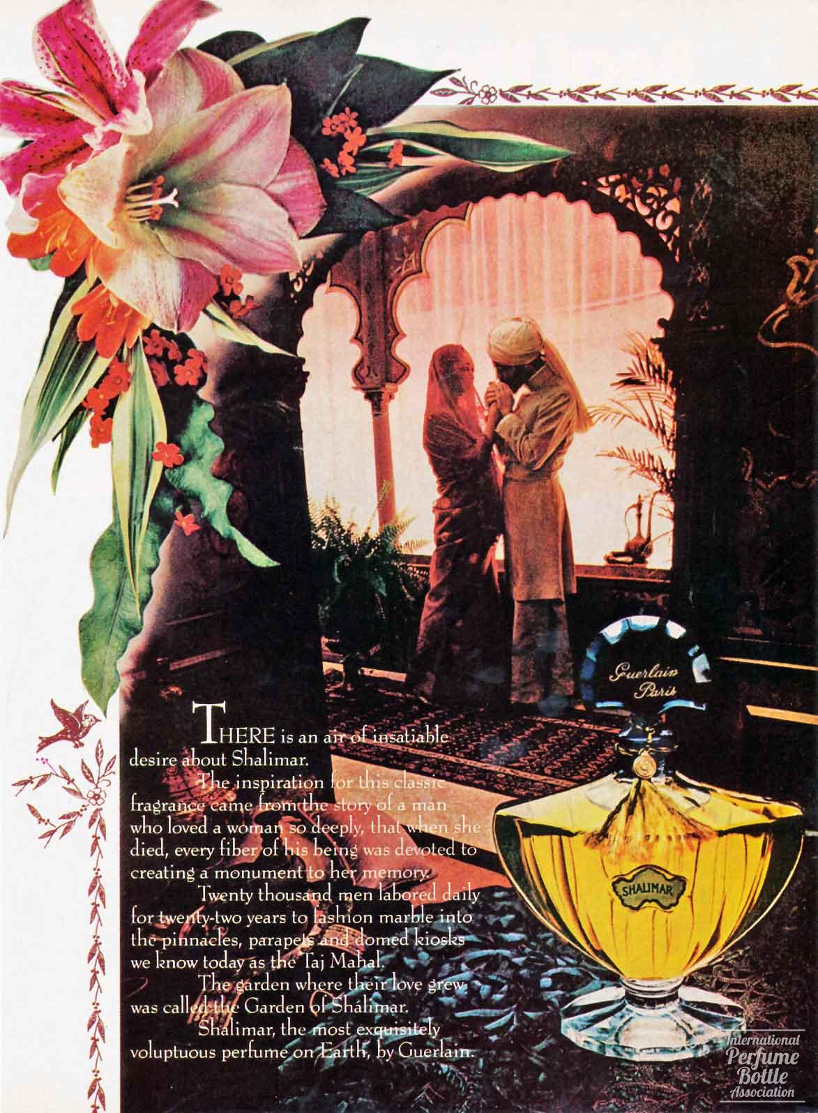 "Shalimar" by Guerlain Taj Mahal Story Advertisement - 1980
