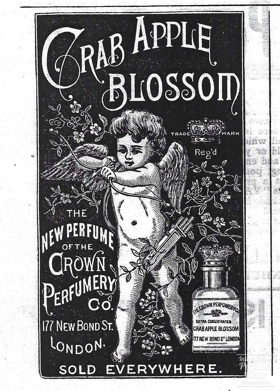 "Crab Apple Blossom" by Crown Perfumery Co. Advertisement - 1889