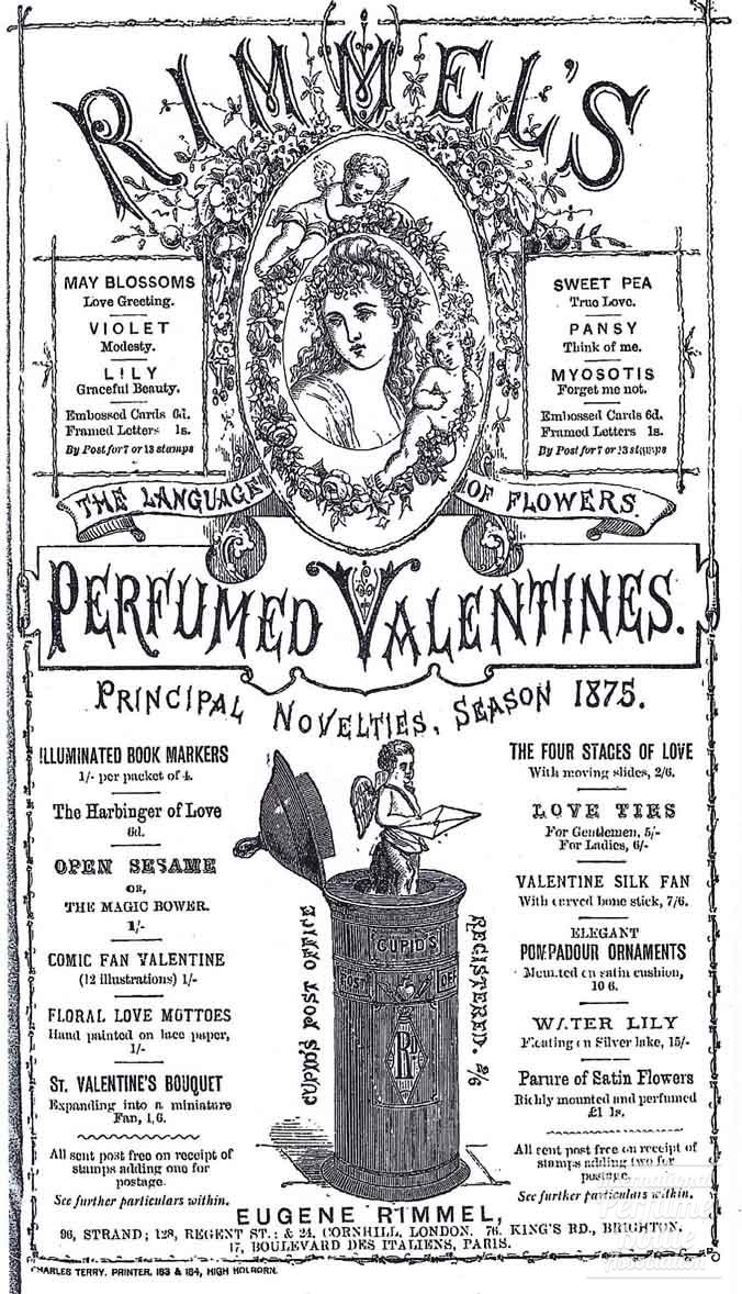 Perfumed Valentines by Rimmel Advertisement - 1875