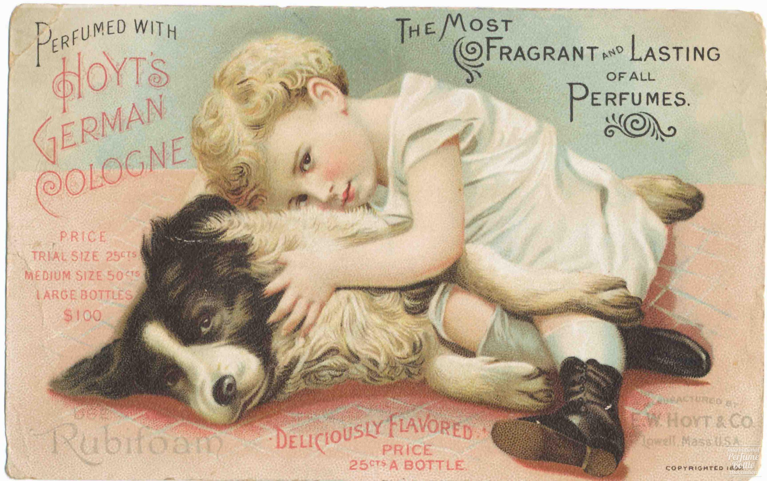 “Hoyt’s German Cologne” Scent Card by E. W. Hoyt & Co. – 1892