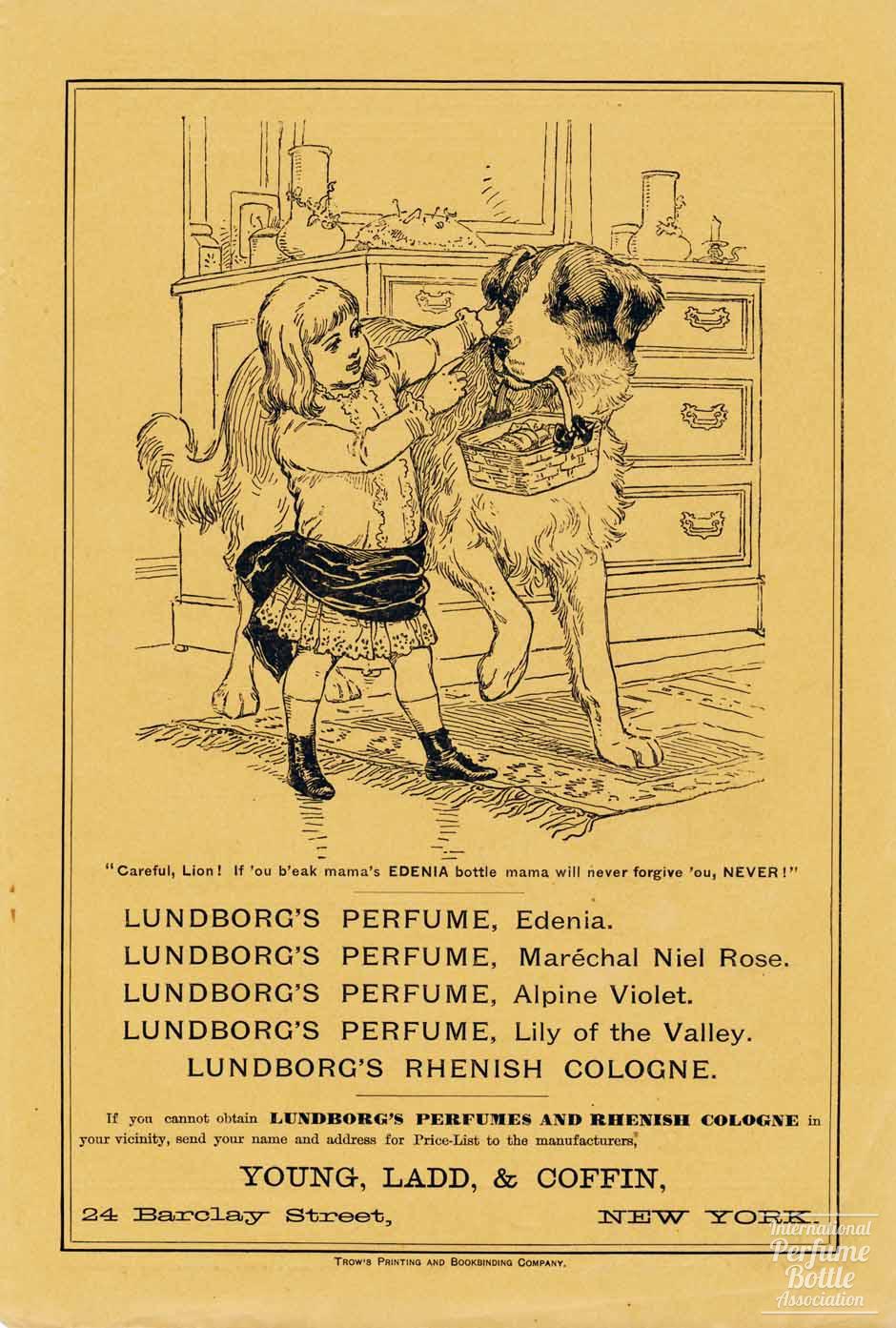 Lundborg Perfume Advertisement - 1887
