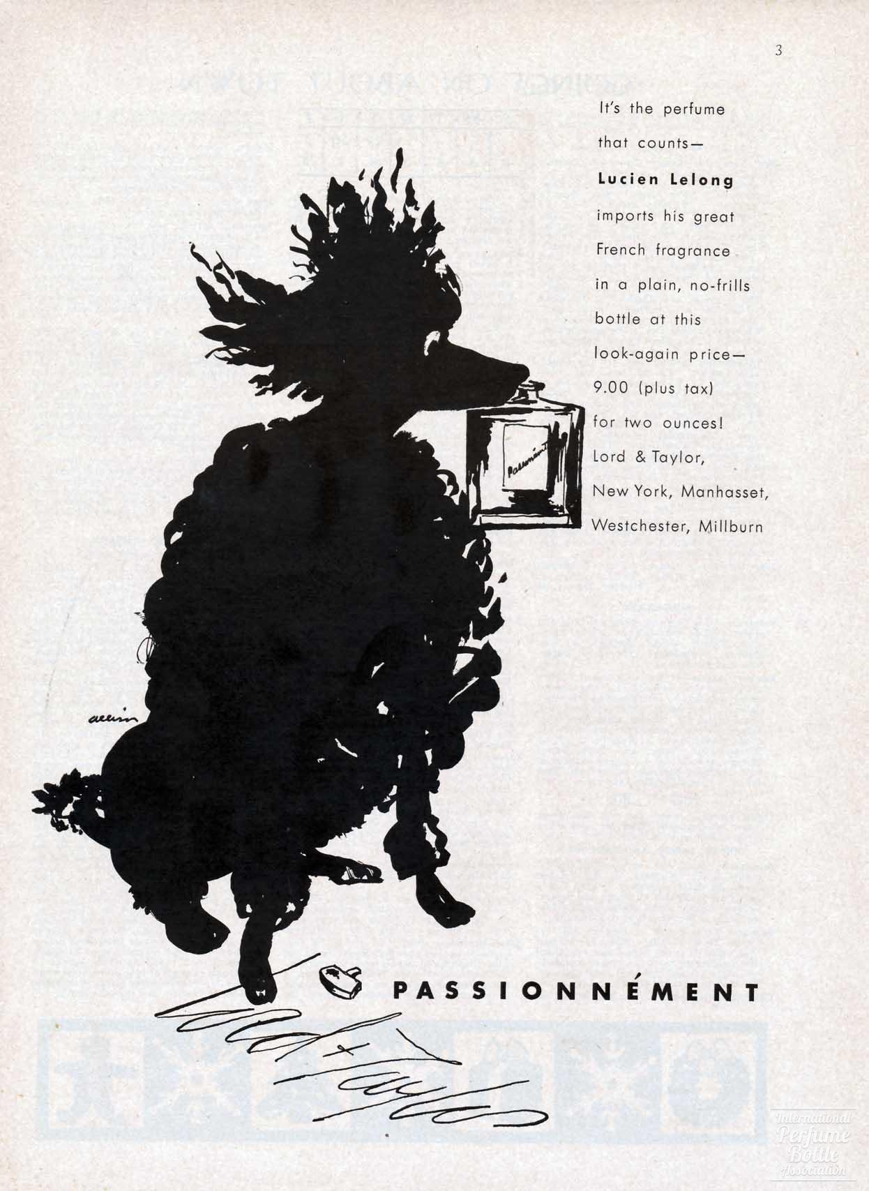 “Passionnément” by Lucien Lelong Advertisement – 1951