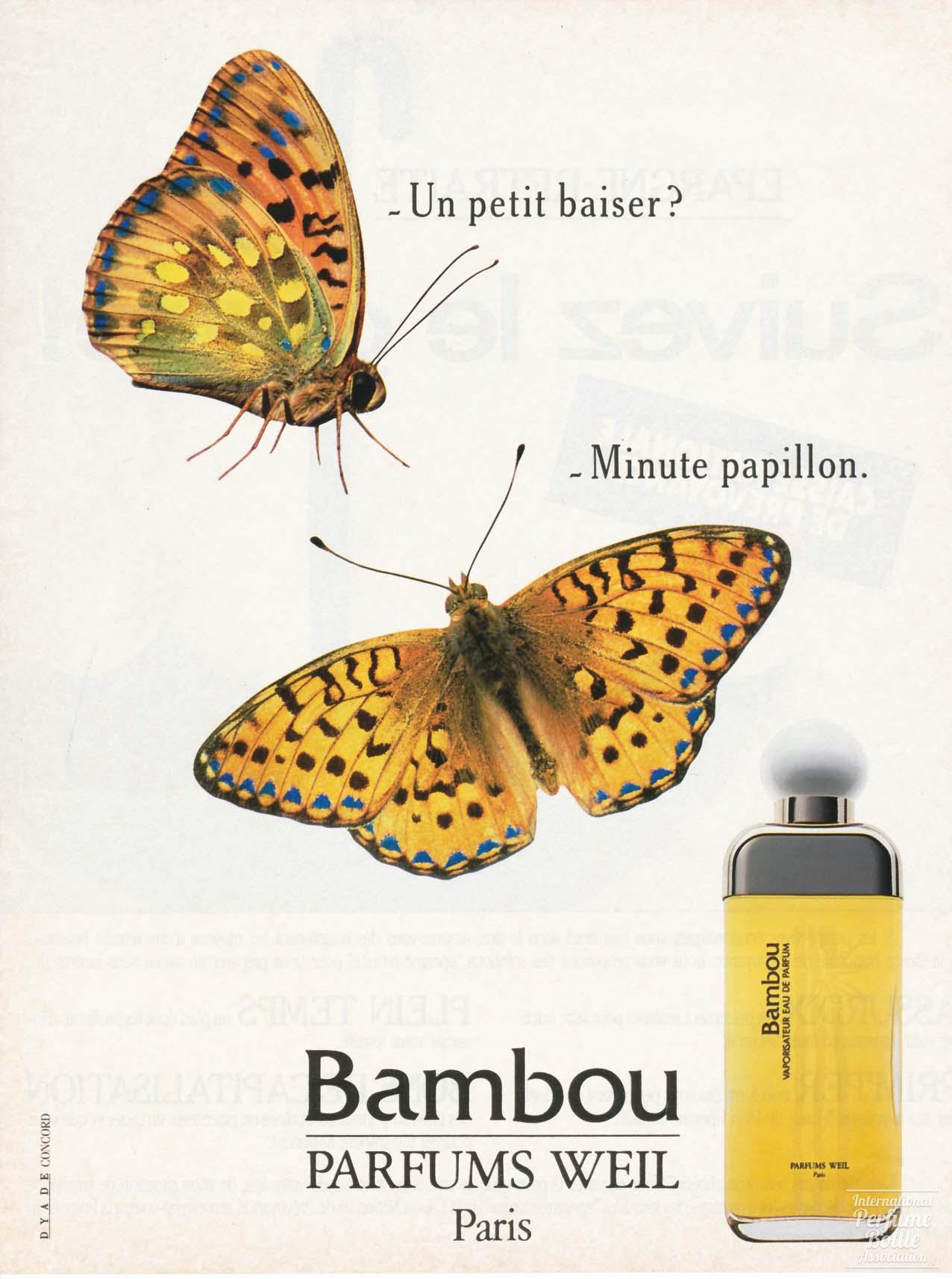 "Bambou" Butterfly Advertisement by Weil - 1988