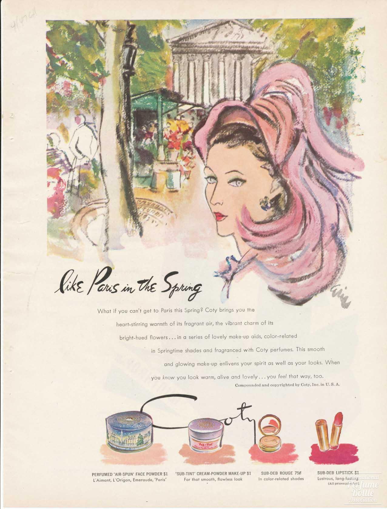 Makeup Ensemble by Coty Advertisement - 1947