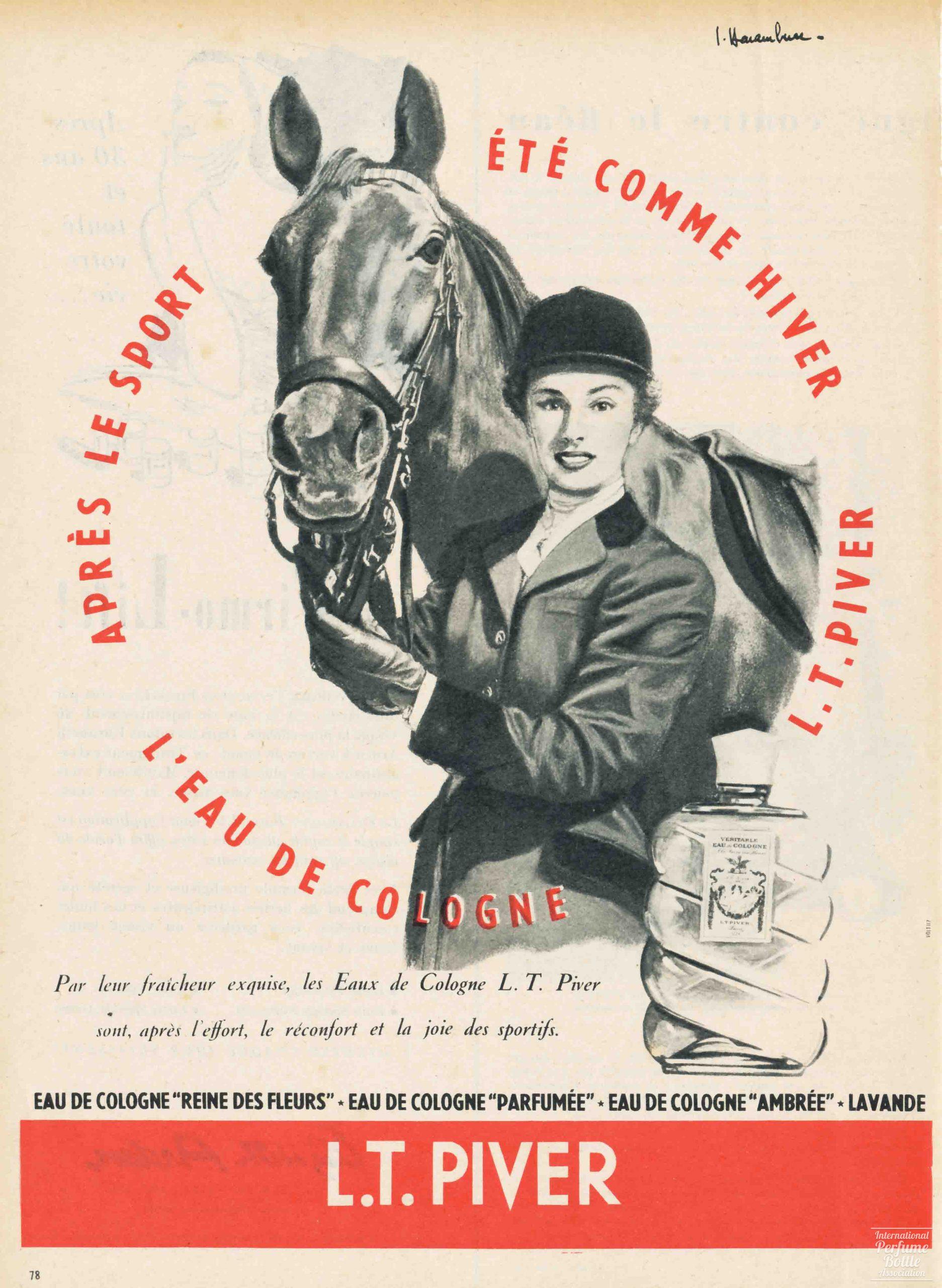 Colognes by L. T. Piver Advertisement - 1955