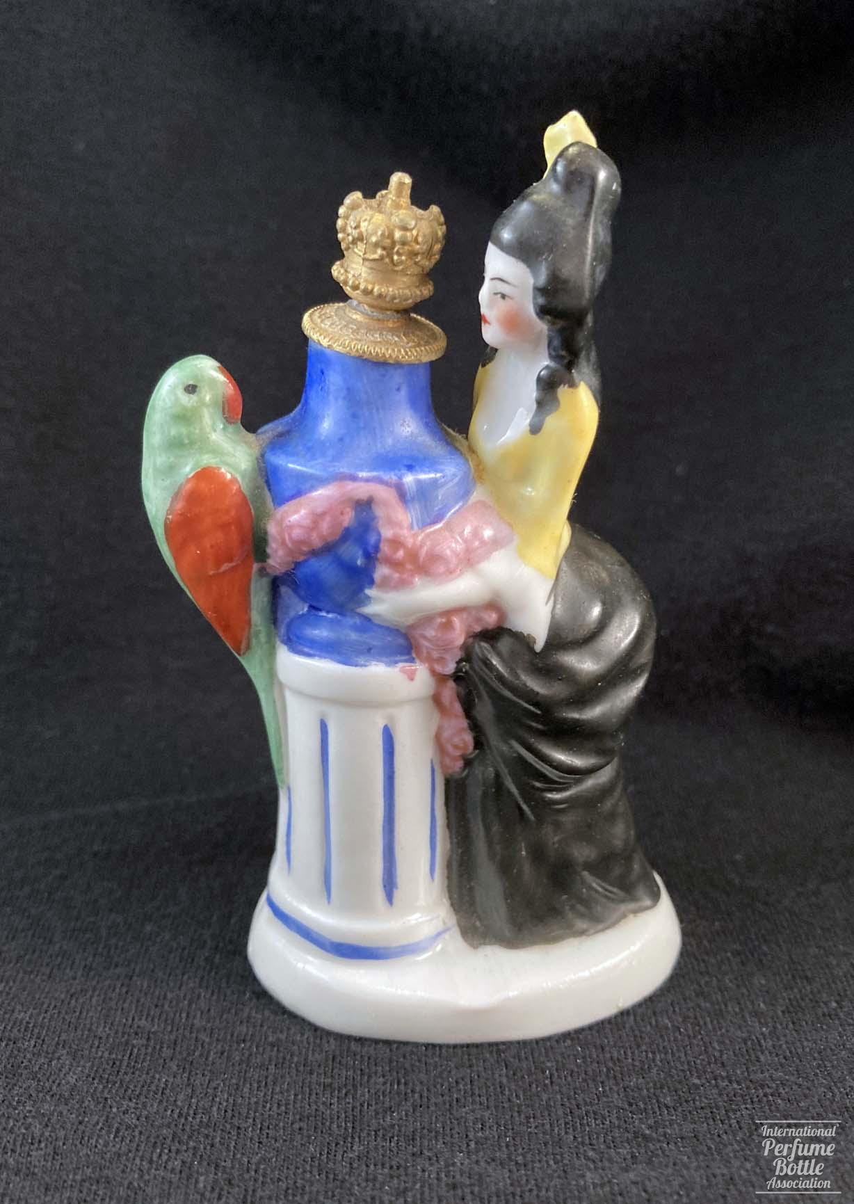 Lady With Parrot and Urn Crown Top by Sitzendorf